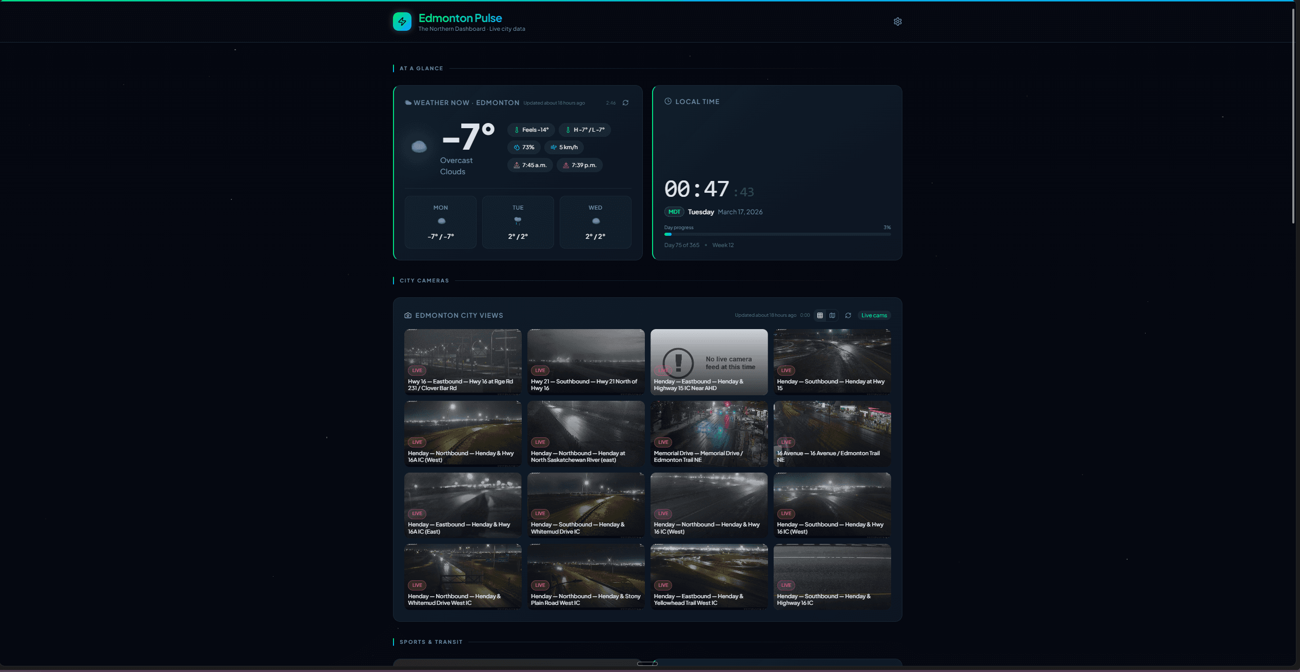 Edmonton Pulse screenshot